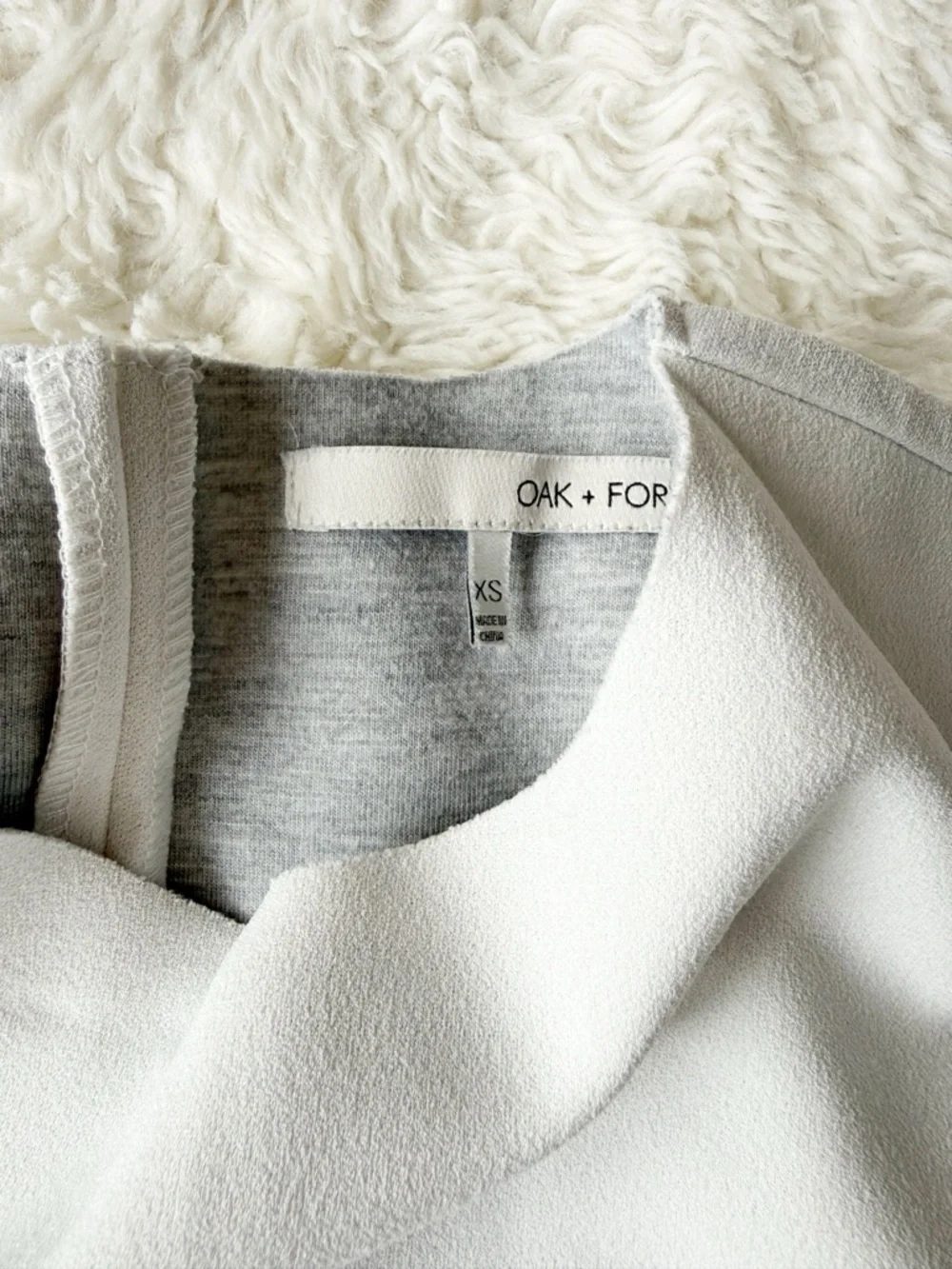 Oak + Fort Woman White A-Line relax Fit Swing Dress XS Minimal Classic Preppy - Picture 7 of 9